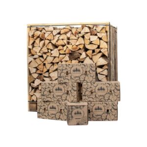 Bûches de bois de chauffage 3,78 m³ – 25 cm – 6,30 stères + 13 sacs de bois d’allumage