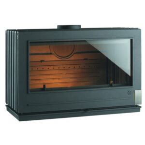 Poêle à bois Preston Invicta – Fonte anthracite, 12 kW, rendement 75%, longue bûche 80 cm